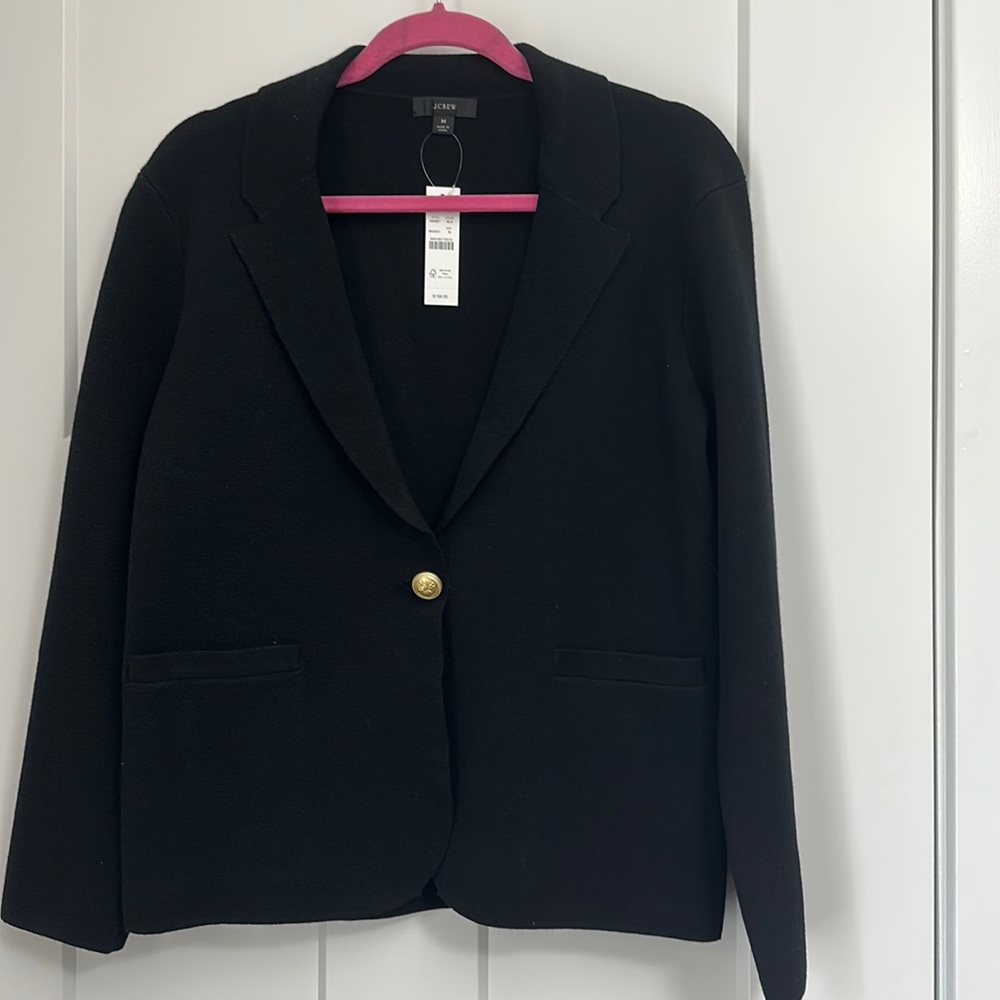 J.Crew Black Camille Sweater Blazer Size M NWT